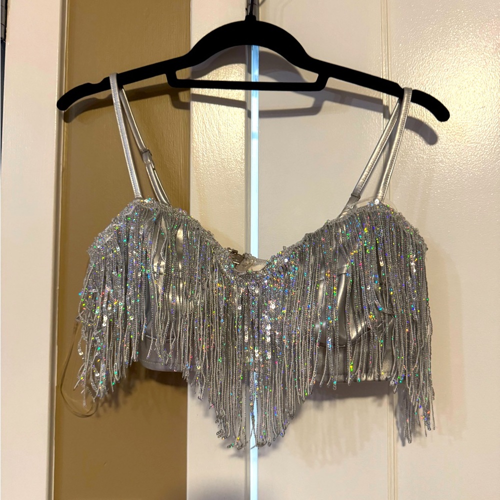 Silver fringe top